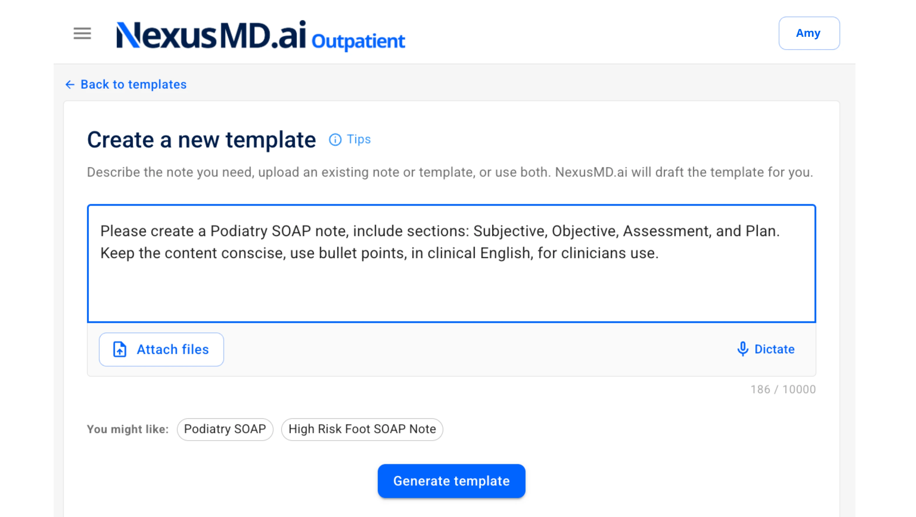 customised template editor